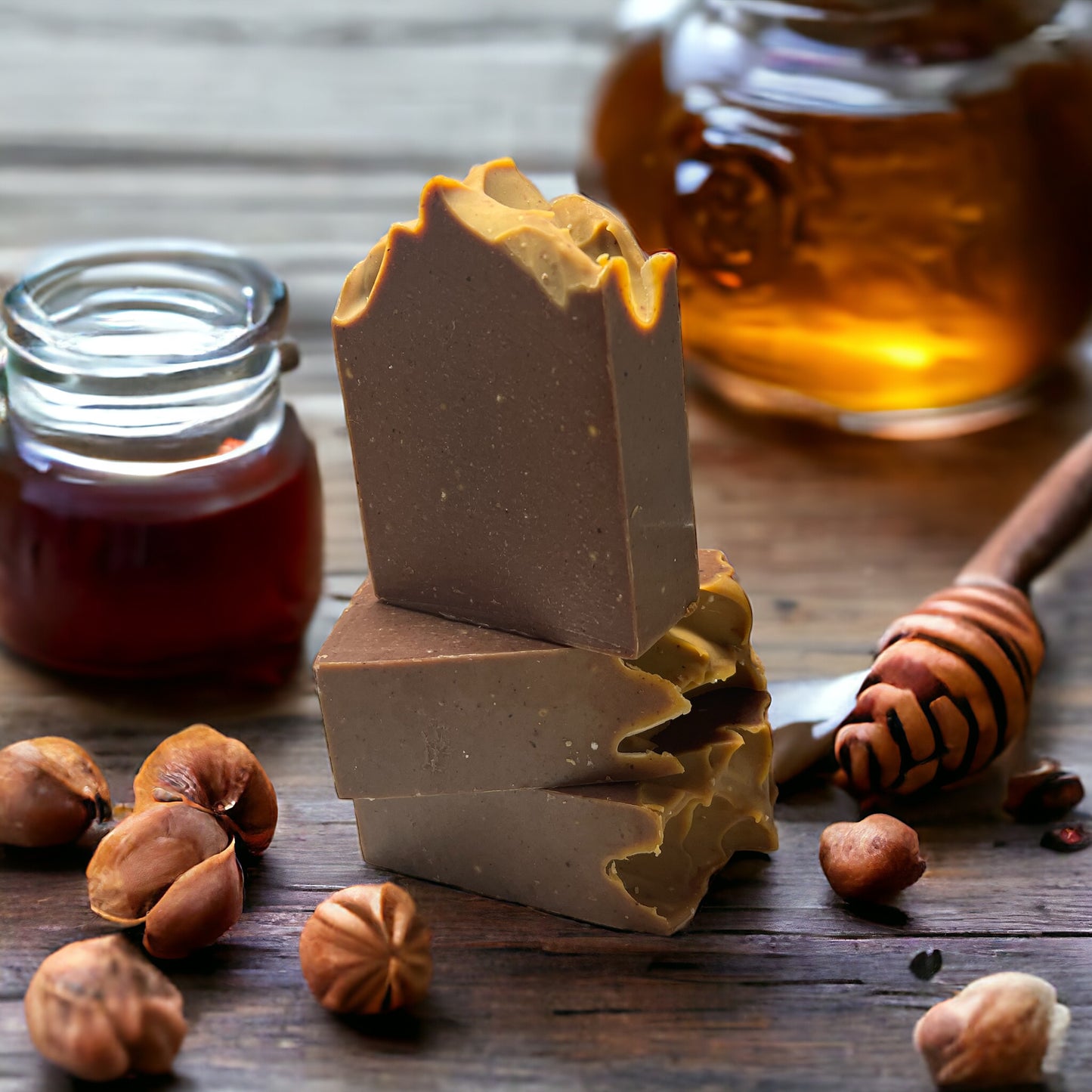 Honeyed Hazelnut and Cocoa handcrafted soap